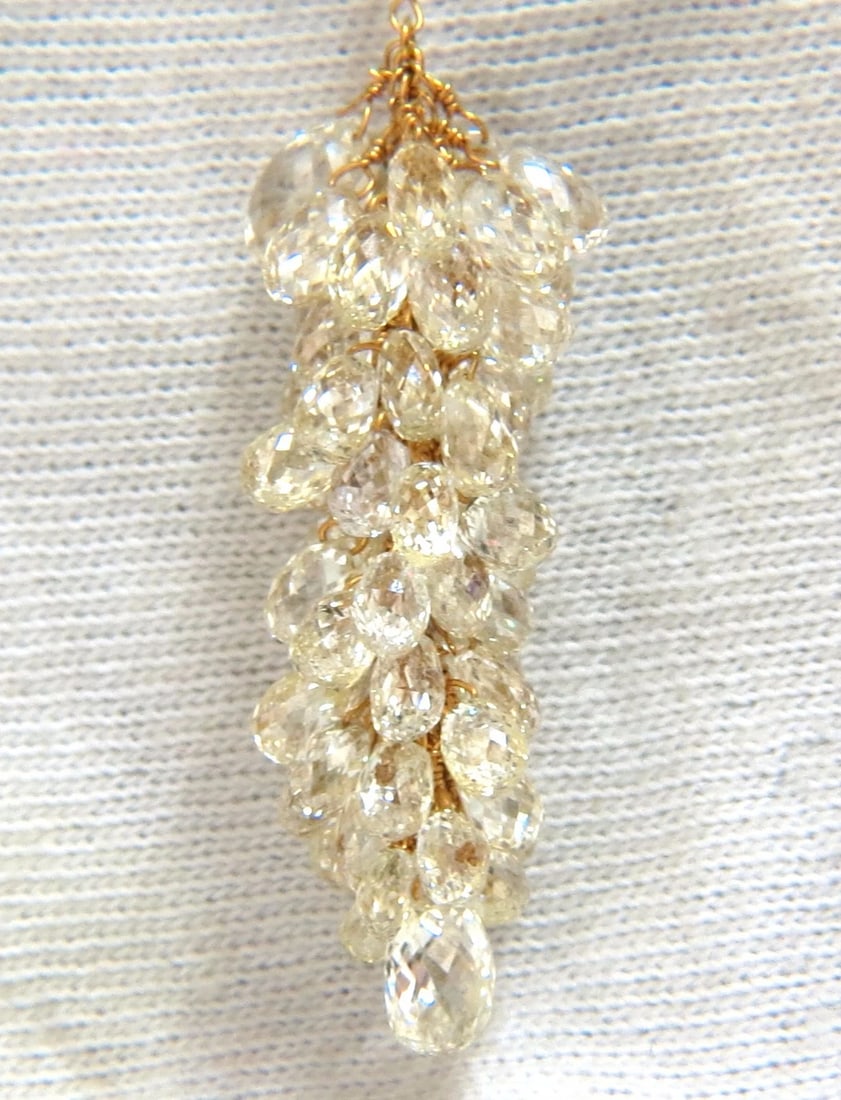 50.15ct Natural Fancy color briolette diamond dangle earrings 18kt grapevine** - 3