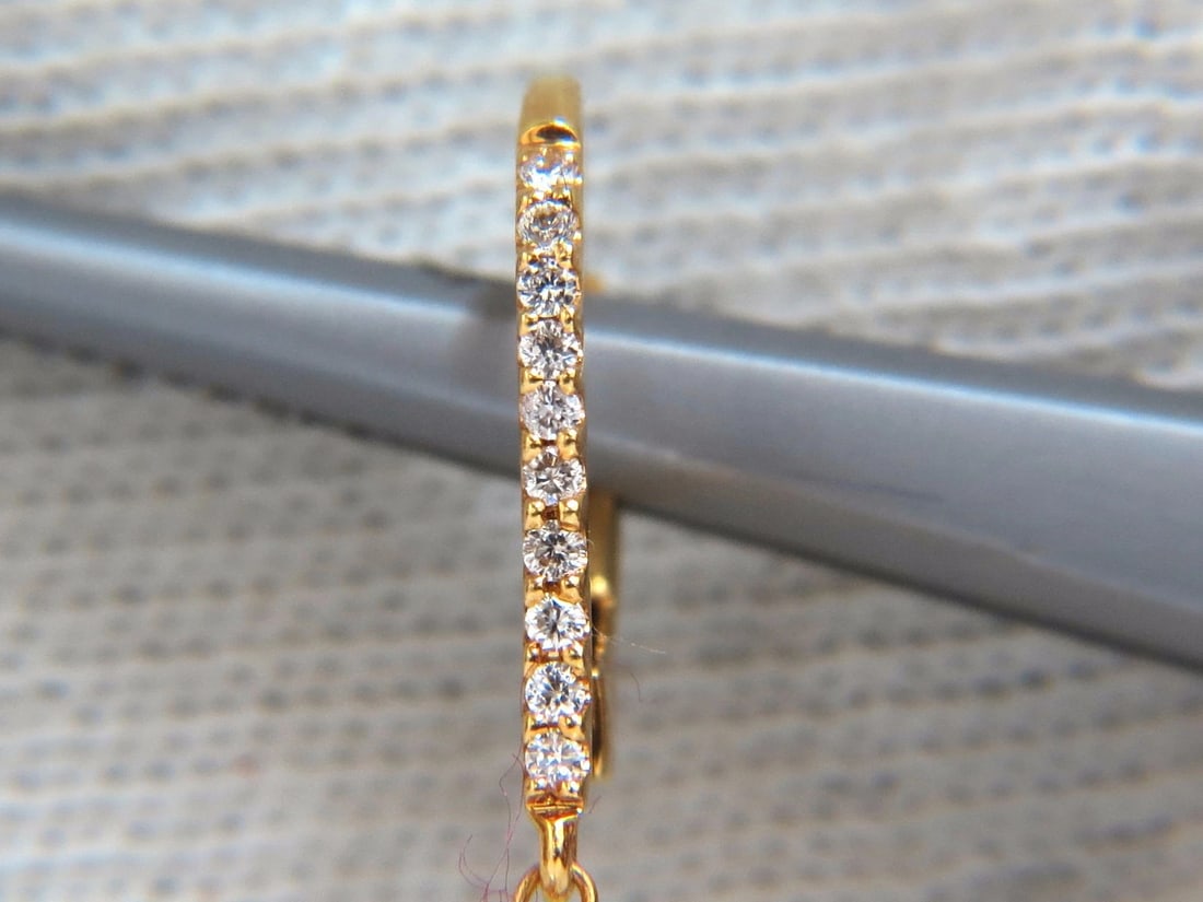 50.15ct Natural Fancy color briolette diamond dangle earrings 18kt grapevine** - 4