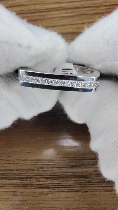 .25ct natural round cut diamonds unisex band platinum mod square form *v - 2