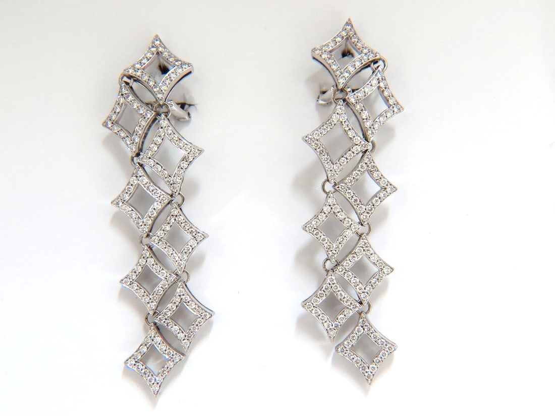 5.00ct diamonds earrings & necklace matching suite 18kt g/vs diamond shaped+** - 9