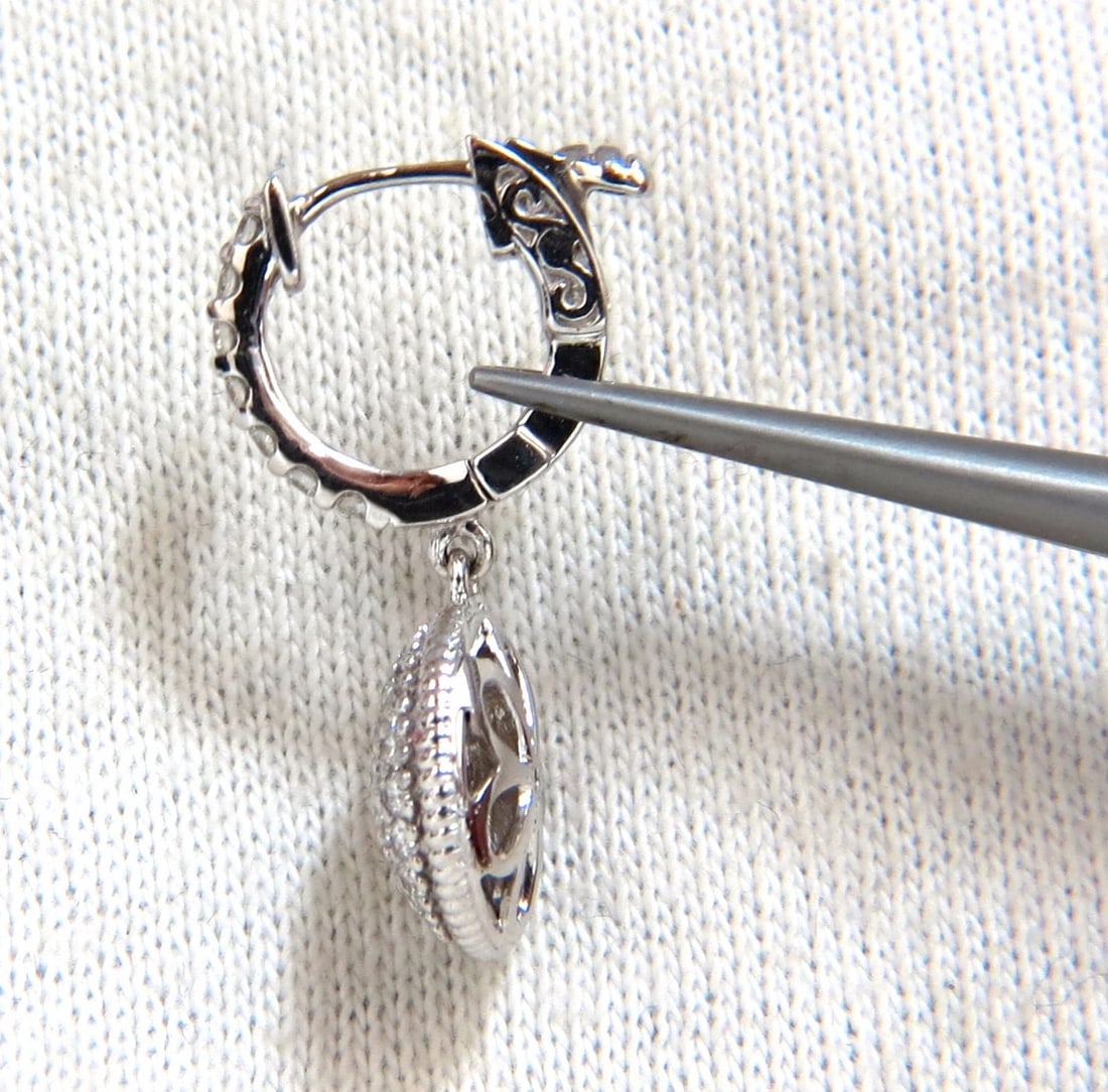 1.10ct natural diamonds dangle earrings 14kt circle dangles** - 2