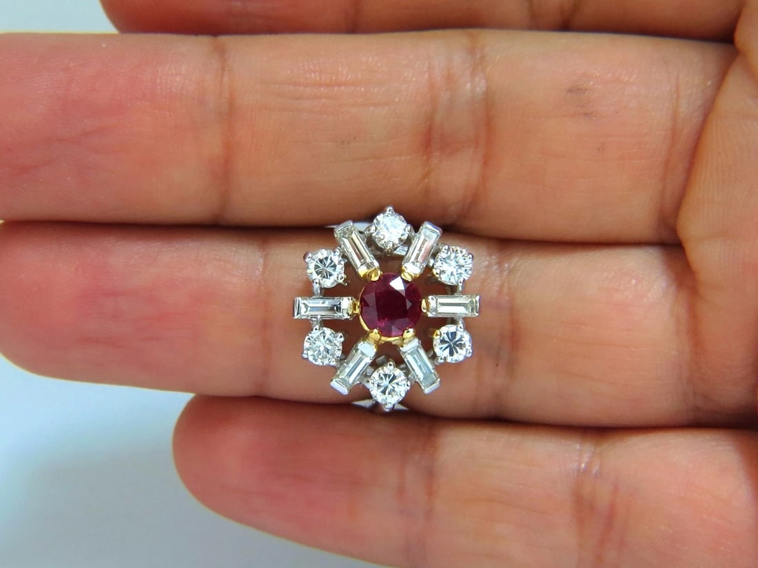 GIA Certified 2.45ct. Natural Ruby Diamonds ring 14kt Art Deco Ballerina Phase*v - 7