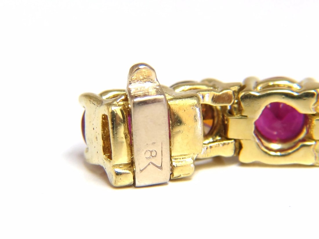24.14ct Natural Fancy Brown Diamonds Red Ruby Bracelet 18kt Tennis** - 9