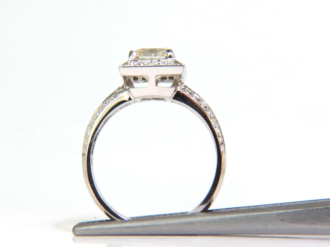 2.20CT NATURAL ASSCHER CUT DIAMOND RING HALO 14KT** - 3