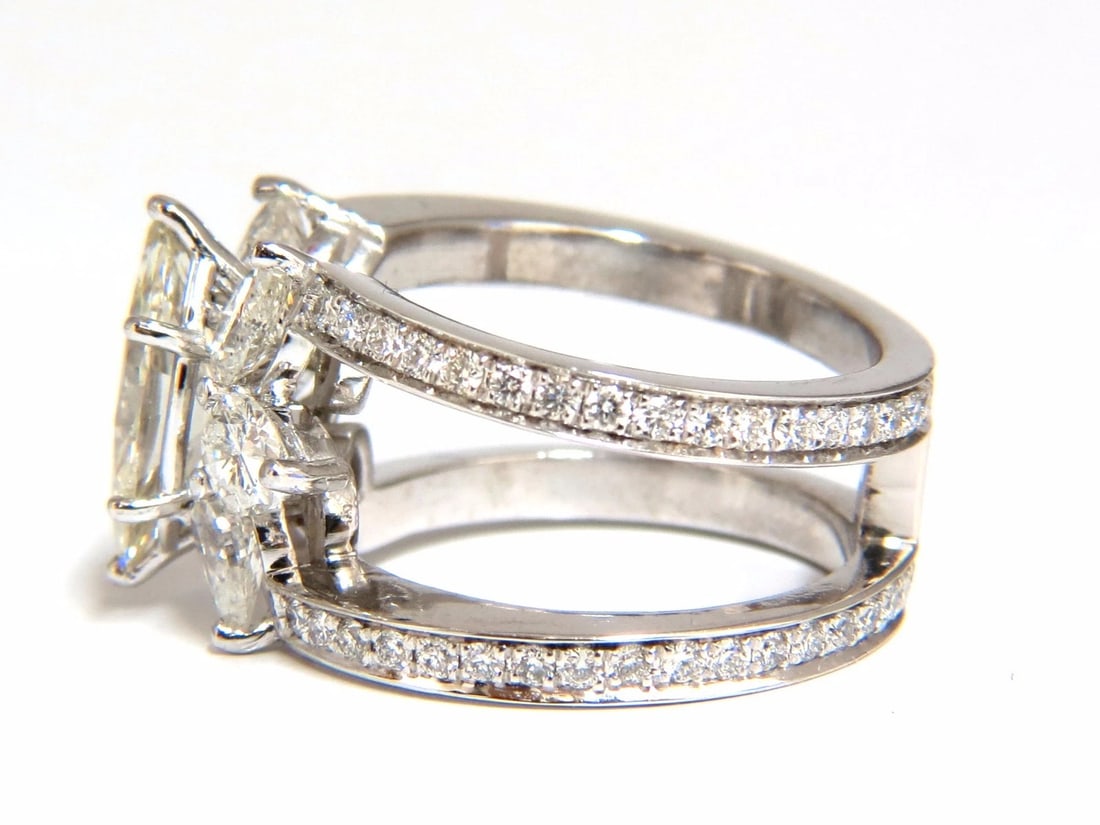 4.12ct natural diamonds marquise / pear eternity ring cocktail mod** - 5