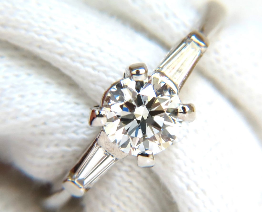 GIA .74CT IDEAL CUT G/VS2 ROUND BRILLIANT NATURAL DIAMOND RING PLATINUM** - 2