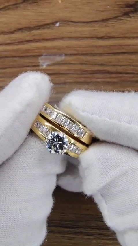 2.50CT NATURAL DIAMONDS ENGAGEMENT RING MATCHING BAND 14KT *v - 2