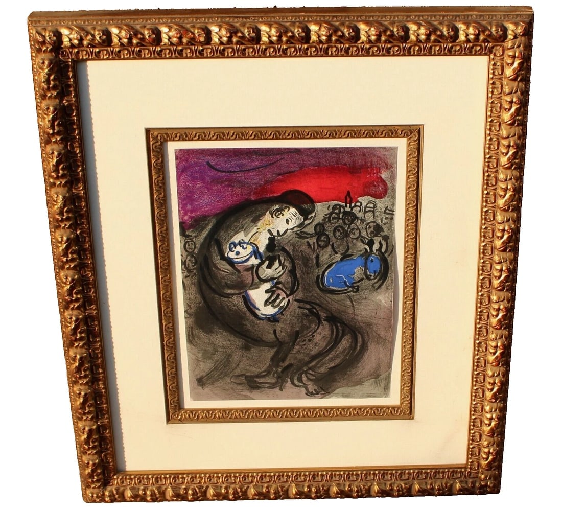 MARC CHAGALL The Bible Original Lithograph in Colors 1956 COA: Title:MARC CHAGALL The Bible Original Lithograph in Colors 1956 COA Description:MARC CHAGALL (1887-1985). The Bible Original Lithograph in Colors 1956, 13-1/2" x 10-1/4" sight size lithograph (framed