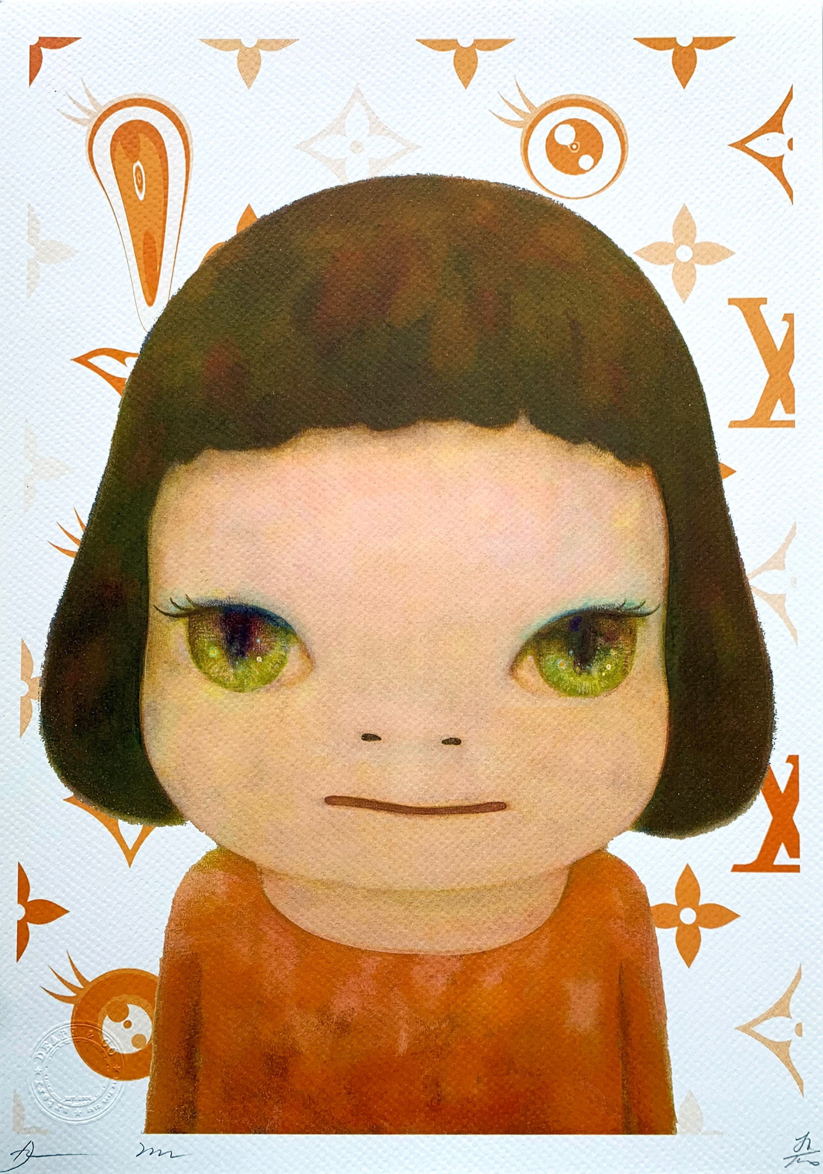Death NYC Cute Louis Vuitton: Title: Death NYC Cute Louis Vuitton Date/Period: 21st Century Materials:Giclee on Fine art 300 gsm paper Size:17 3/4 x 12 1/2 inches Description:Artist: Death NYC, limited edition giclee on paper,