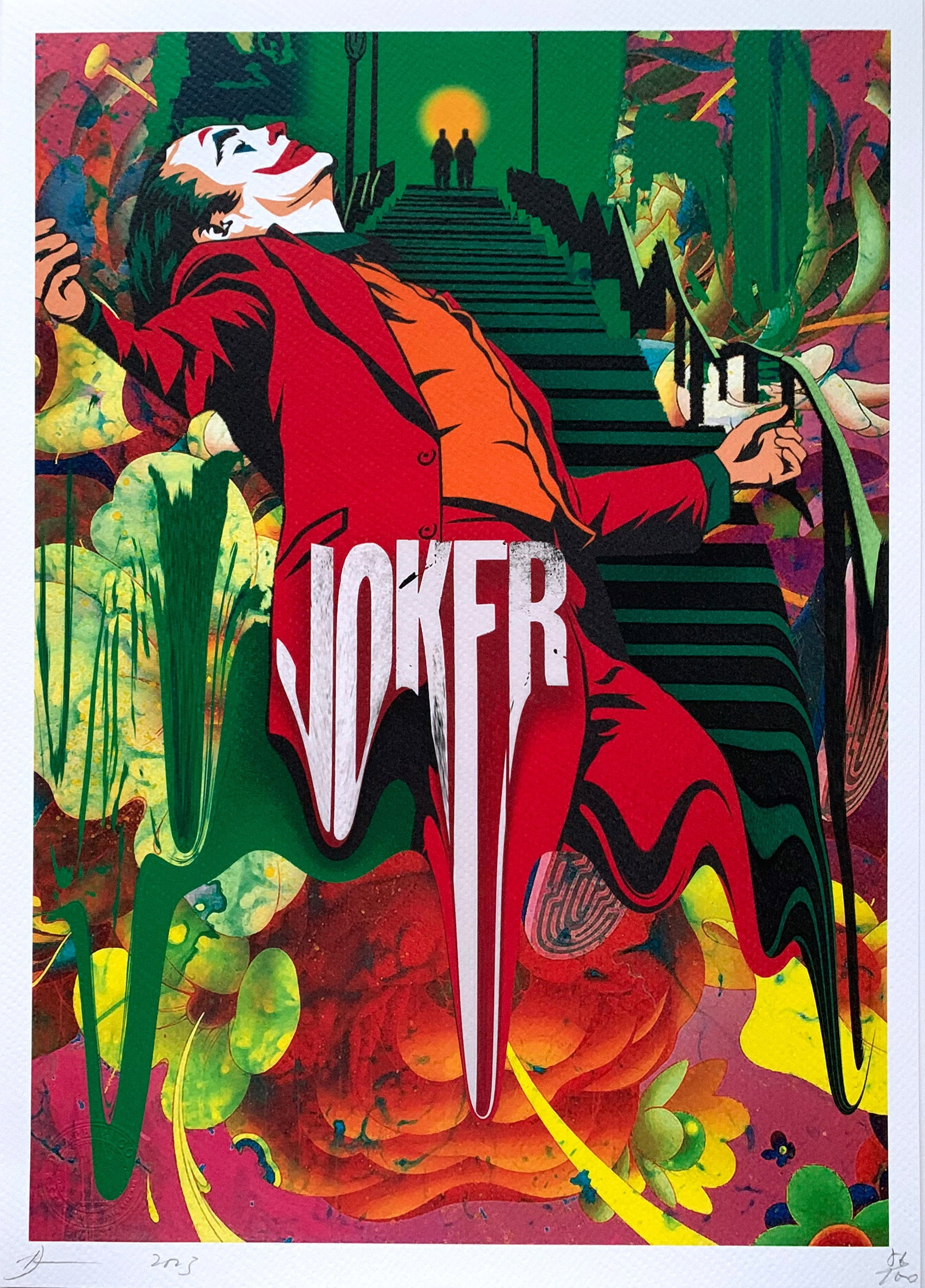 DEATH NYC Joker 2: Title: DEATH NYC Joker 2 Date/Period: 21st Century Materials:Giclee on Fine art 300 gsm paper Size:17 3/4 x 12 1/2 inches Description:Artist: Death NYC, limited edition giclee on paper, out of