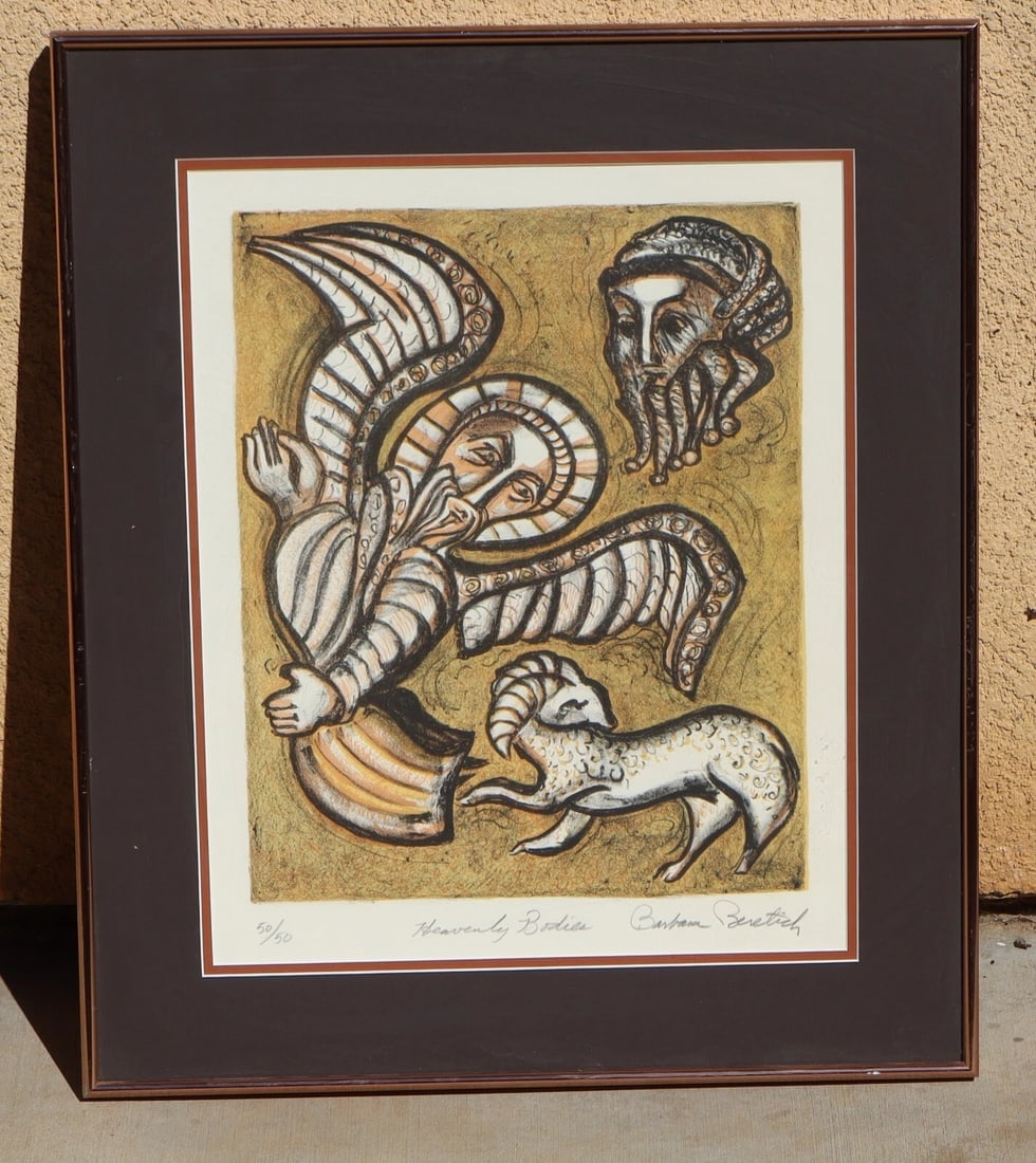 BARBARA BERETICH California Modernist S/N Color Lithograph Heavenly Bodies 50/50: Title:BARBARA BERETICH California Modernist S/N Color Lithograph Heavenly Bodies 50/50 Description:BARBARA BERETICH (1936-2018). California Modernist Color Lithograph. Heavenly Bodies, 16-1/4" x