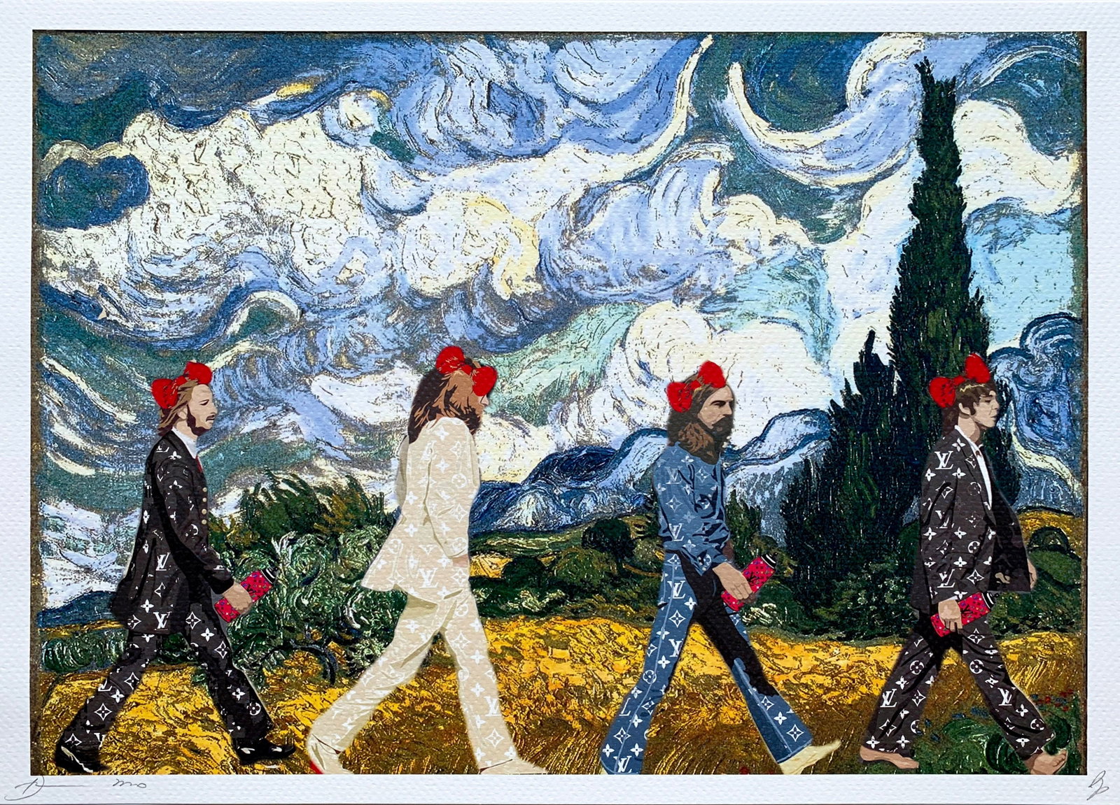 Death NYC Beatles Van Gogh: Title: Death NYC Beatles Van Gogh Date/Period: 21st Century Materials:Giclee on Fine art 300 gsm paper Size:17 3/4 x 12 1/2 inches Description:Artist: Death NYC, limited edition giclee on paper, out