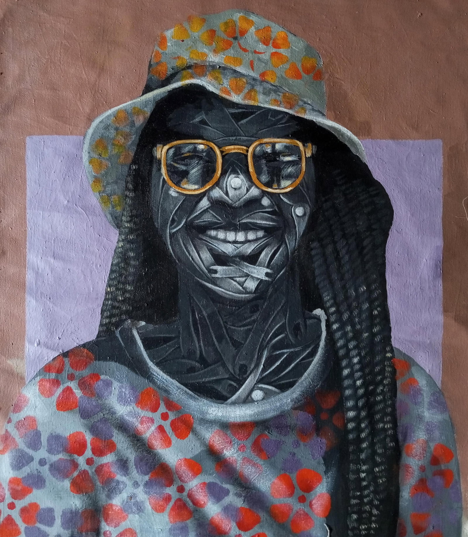 Ayanwale Joseph Oluwafemi, Olajumoke (Child of Wealth that Everyone Cherishes), 2024: Creator: Ayanwale Joseph Oluwafemi (1999, Nigerian) Creation Year: 2024 Dimensions: Height: 26 in (66.04 cm)Width: 22 in (55.88 cm)Depth: 1 in (2.54 cm) Medium: Canvas,Acrylic Movement & Style: Contem