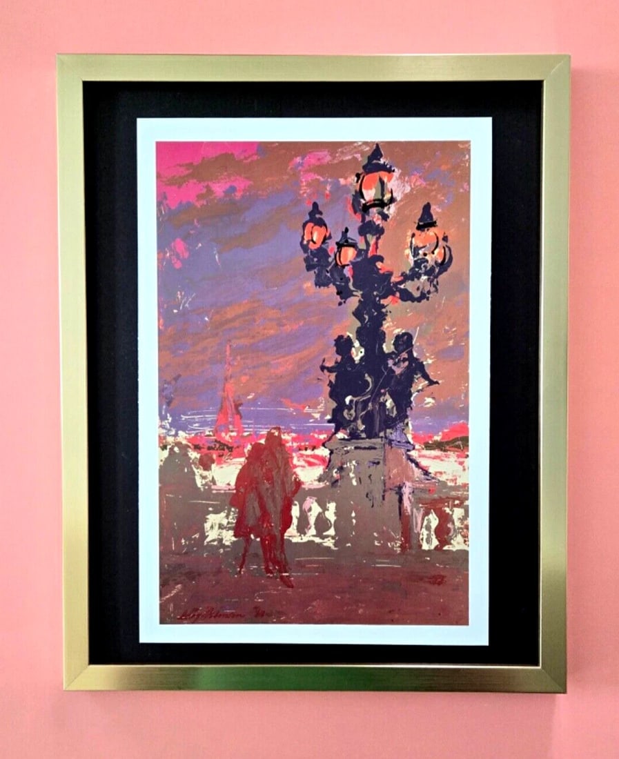 LeRoy Neiman PARIS FRANCE Signed Pop Art Framed Ready to Hang: Beautiful and Scarce Original 1986 Print from Paris by Leroy Neiman Signed on the Plate This piece is mounted on a 11 x 14 in. black acid free premium black board. Framed covers an area of 15x12in.