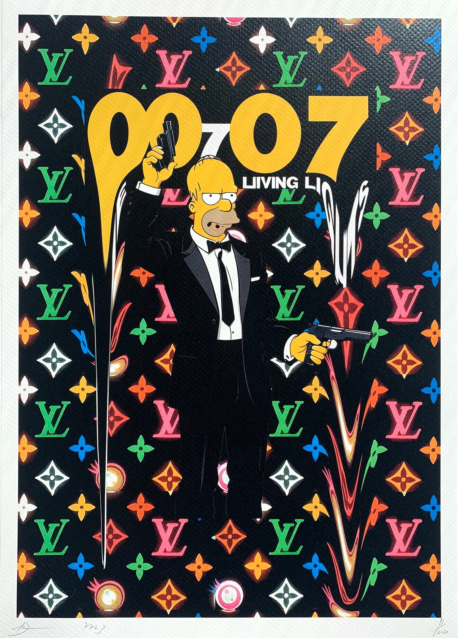 Death NYC Simpson 007 Louis Vuitton: Title: Death NYC Simpson 007 Louis Vuitton Date/Period: 21st Century Materials:Giclee on Fine art 300 gsm paper Size:17 3/4 x 12 1/2 inches Description:Artist: Death NYC, limited edition giclee on pap