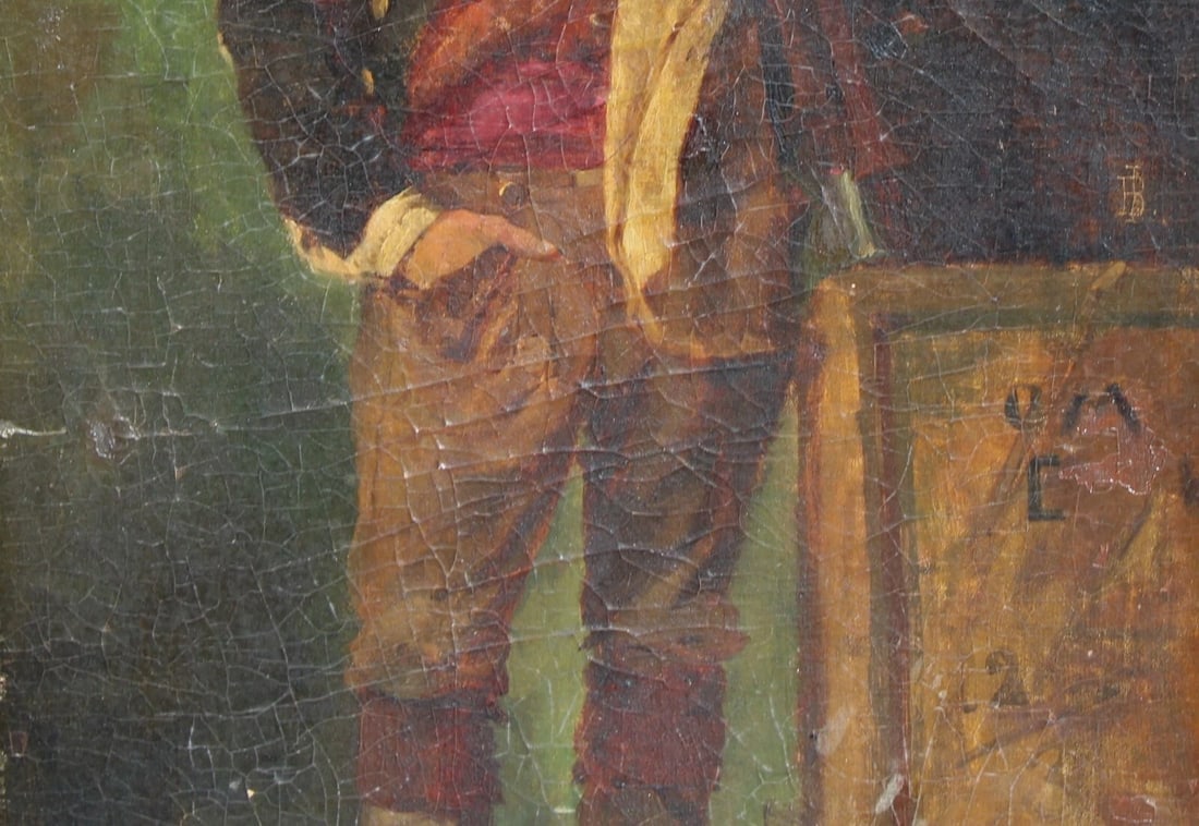 Alois Josef Benedicter (Attributed to) Standing Journeyman in a Hat oil As Is - 6