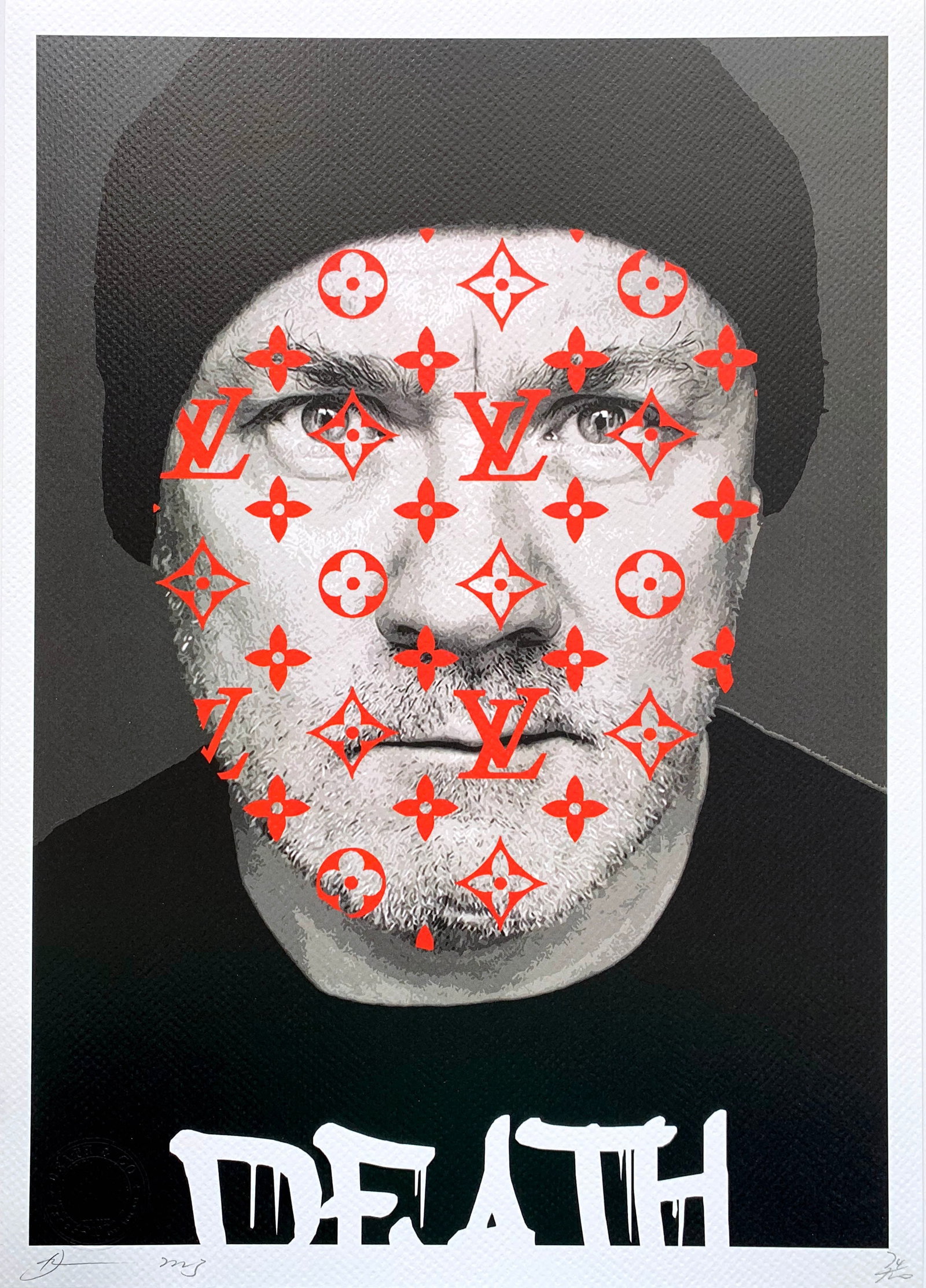 Death NYC Damien Hirst Louis Vuitton: Title: Death NYC Damien Hirst Louis Vuitton Date/Period: 21st Century Materials:Giclee on Fine art 300 gsm paper Size:17 3/4 x 12 1/2 inches Description:Artist: Death NYC, limited edition giclee on pa