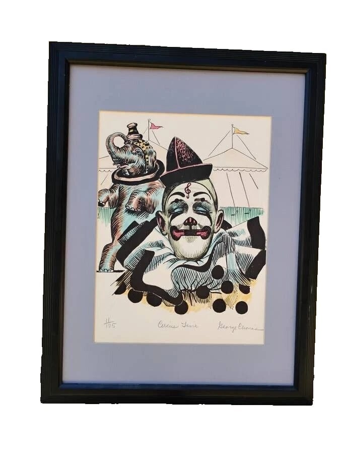 GEORGE CRIONAS Vintage Signed Numbered Titled COA LITHOGRAPH Clown - 2