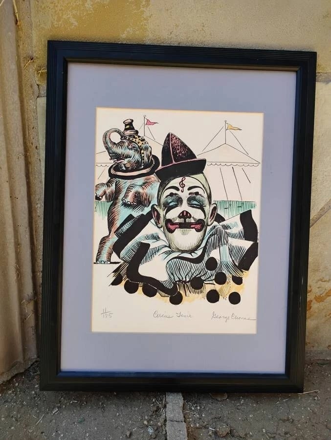 GEORGE CRIONAS Vintage Signed Numbered Titled COA LITHOGRAPH Clown - 3