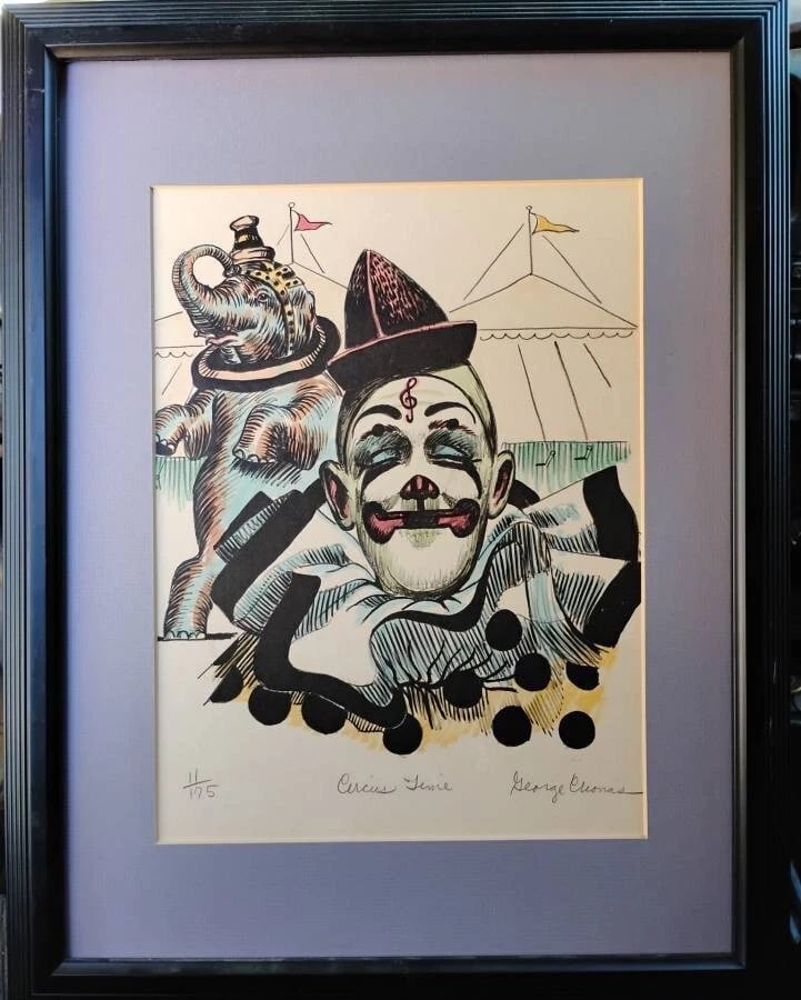 GEORGE CRIONAS Vintage Signed Numbered Titled COA LITHOGRAPH Clown - 6