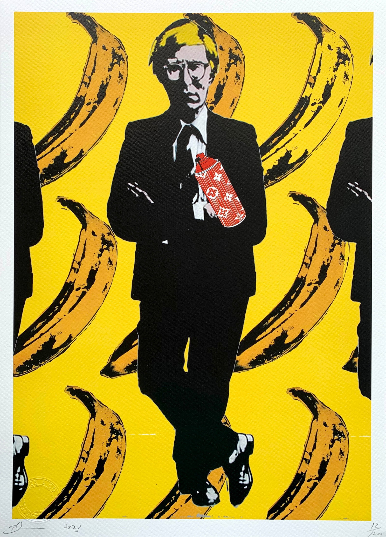 Death NYC Warhol LV: Title: Death NYC Warhol LV Date/Period: 21st Century Materials:Giclee on Fine art 300 gsm paper Size:17 3/4 x 12 1/2 inches Description:Artist: Death NYC, limited edition giclee on paper, out of