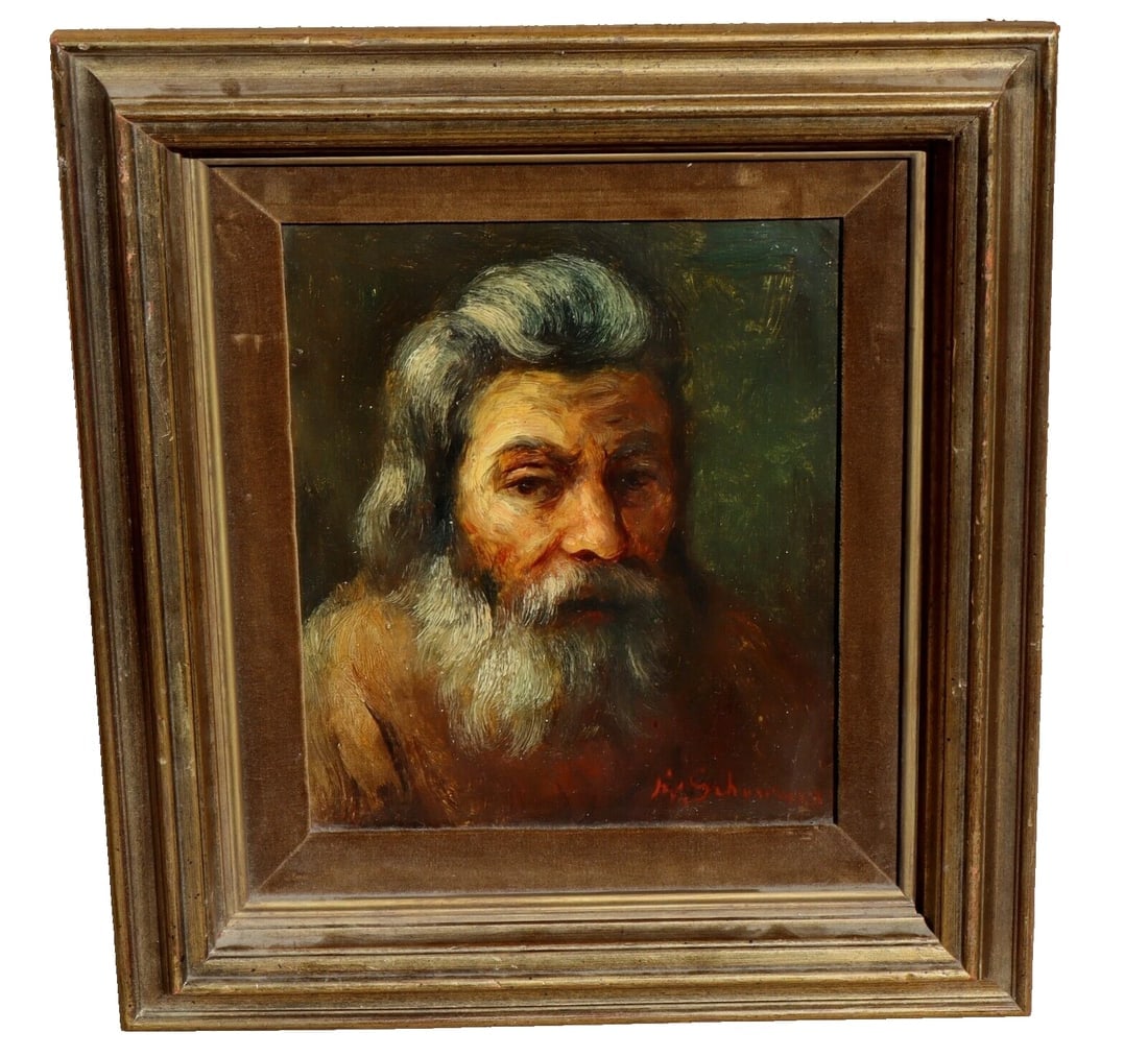 FRANZ SCHOORMANN Dutch Portrait of a Man oil painting (Rembrandt Influence) (1 of 7)