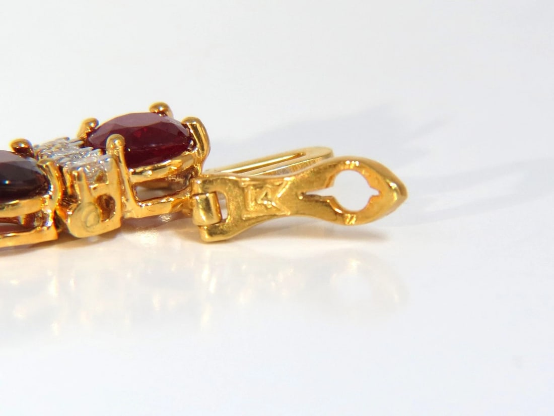 21.86ct NATURAL FINE VIVID RED RUBY DIAMONDS TENNIS BRACELET CLASSIC 14kt ** - 5