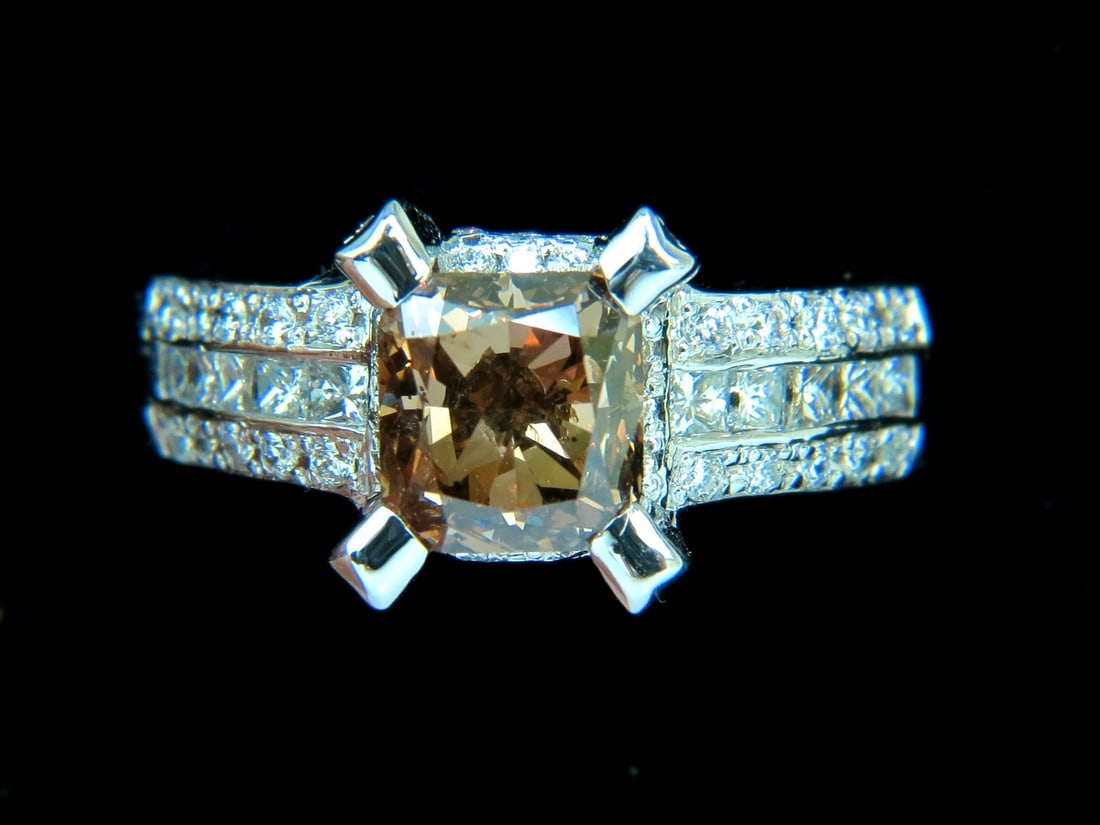 GIA CERTIFIED 2.76CT NATURAL FANCY ORANGE BROWN DIAMOND RING G/VS 14KT *v - 6
