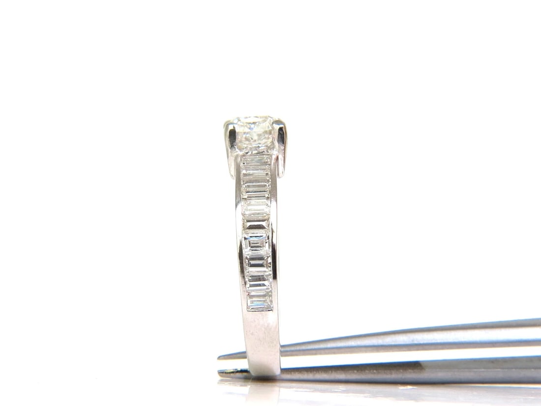GIA 2.41CT F/VS CUSHION BRILLIANT NATURAL DIAMOND BAGUETTE PLATINUM RING** - 7