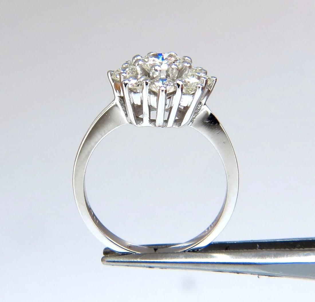 1.40ct natural diamonds raised cluster ring 14kt gold** - 4