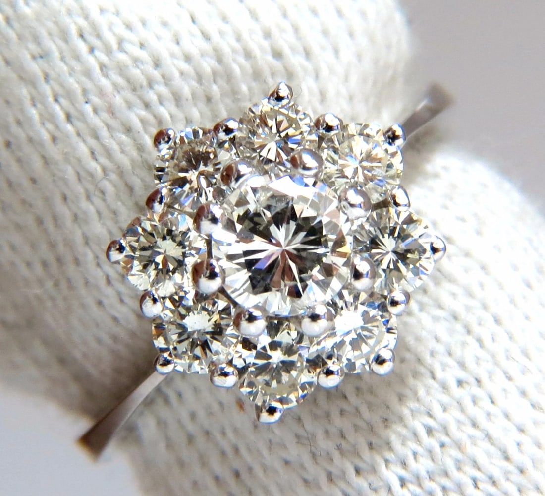1.40ct natural diamonds raised cluster ring 14kt gold** - 6