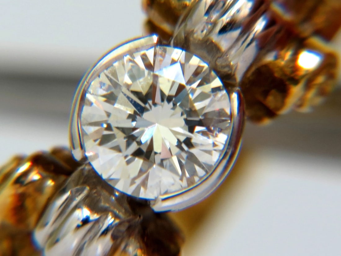18KT .73CT ROUND BRILLIANT NATURAL DIAMOND RING GILT DECO H/VS** - 5