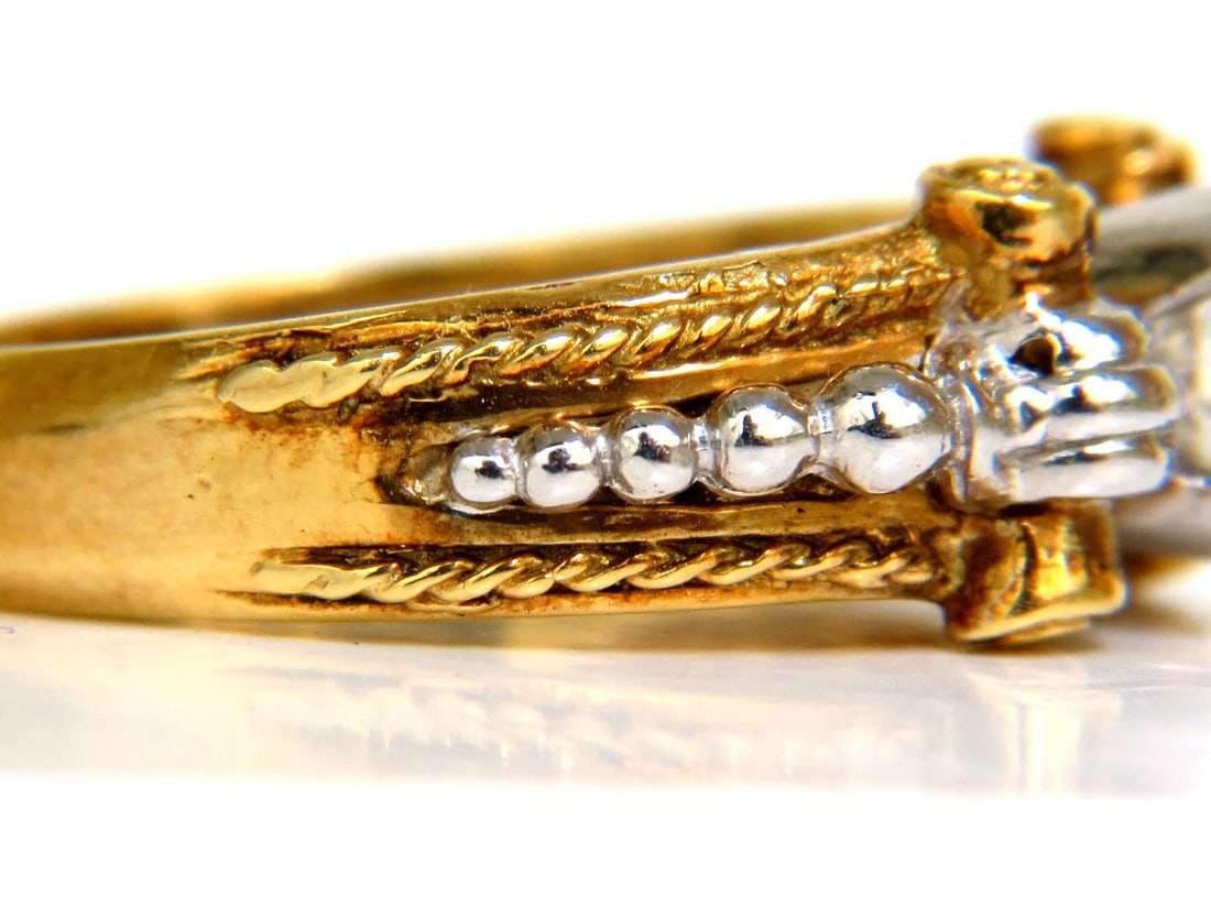 18KT .73CT ROUND BRILLIANT NATURAL DIAMOND RING GILT DECO H/VS** - 6