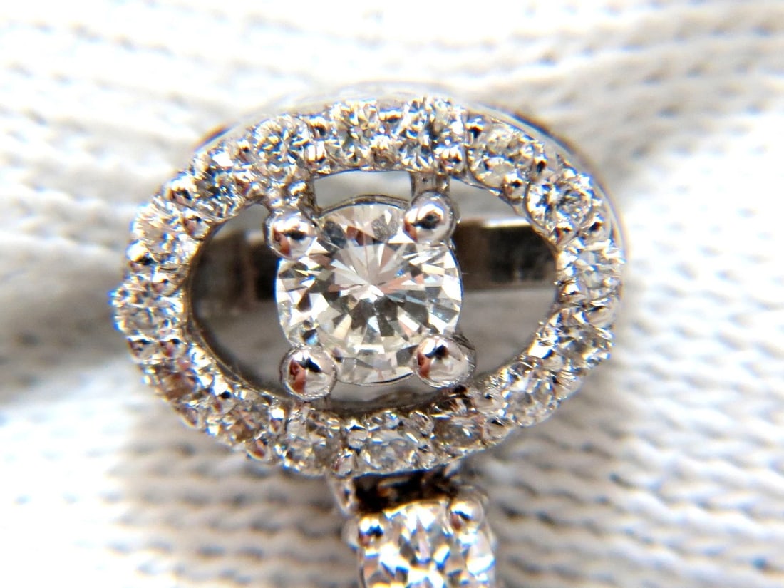 10.90CT NATURAL ZIRCON DIAMONDS DANGLE DROP EARRINGS 14KT** - 5