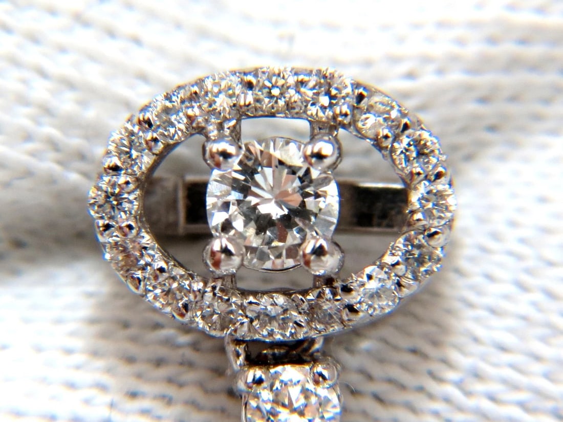 10.90CT NATURAL ZIRCON DIAMONDS DANGLE DROP EARRINGS 14KT** - 6