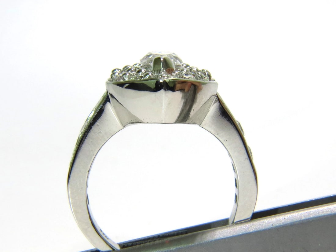 2.62ct NATURAL DIAMONDS CLUSTER RING MARQUISE & ROUNDS 14KT HALO DECO*v - 9