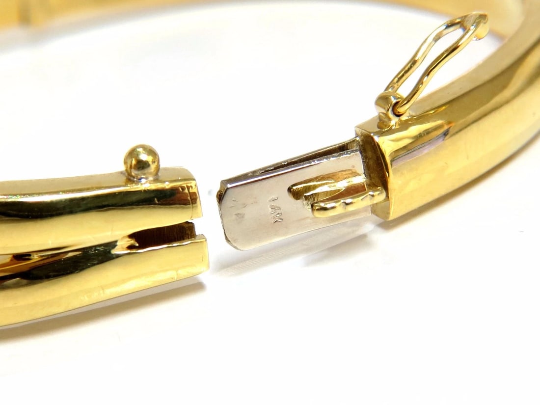 bangle bracelet 14kt .70ct round natural diamonds raised bar mod deco** - 6