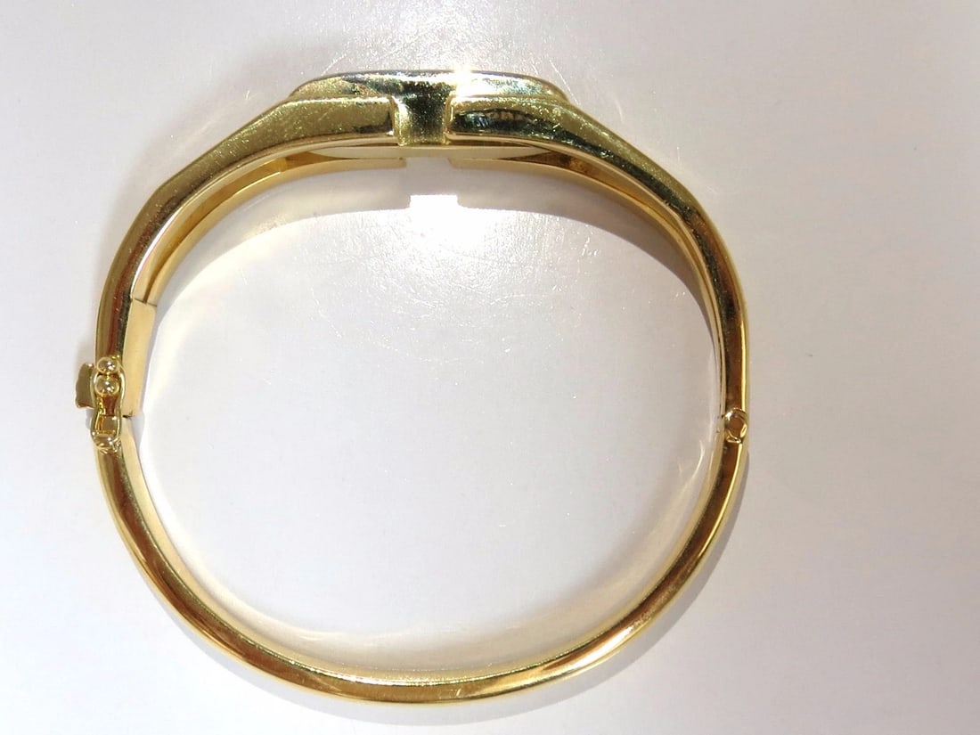 bangle bracelet 14kt .70ct round natural diamonds raised bar mod deco** - 8