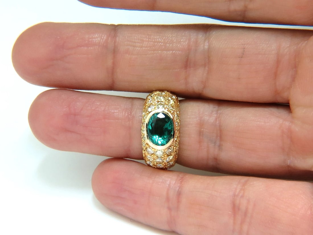 6.30CT ETERNITY NATURAL EMERALD FANCY YELLOW COLOR DIAMONDS RING 14kt *v - 10