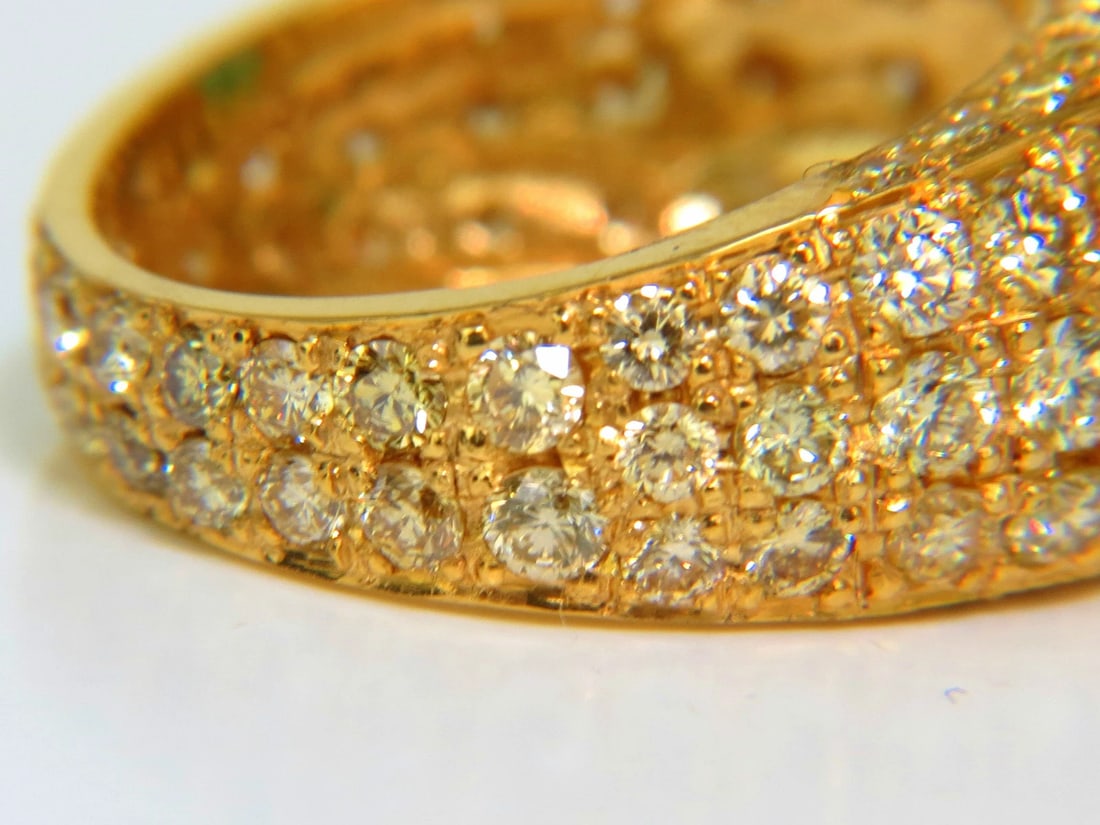 6.30CT ETERNITY NATURAL EMERALD FANCY YELLOW COLOR DIAMONDS RING 14kt *v - 6
