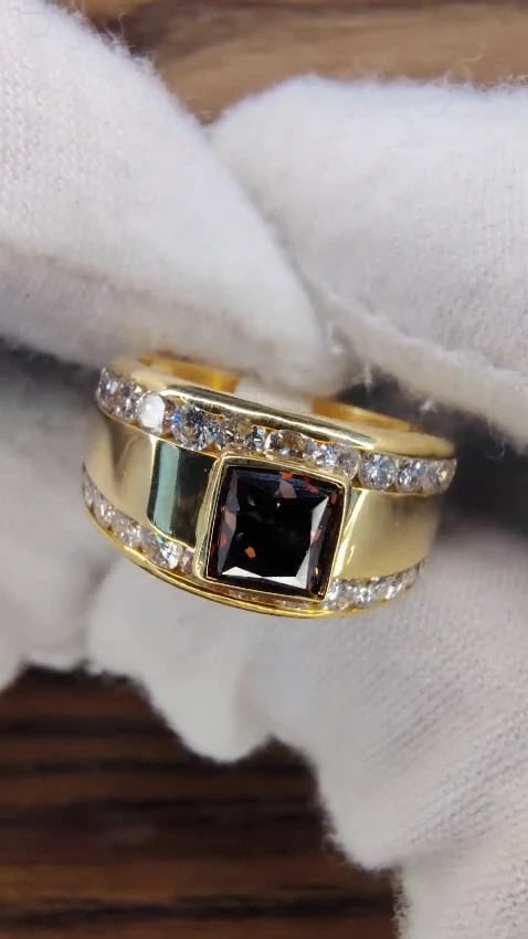 3.21CT NATURAL FANCY VIVID BROWN DIAMOND RING 14KT *v - 2