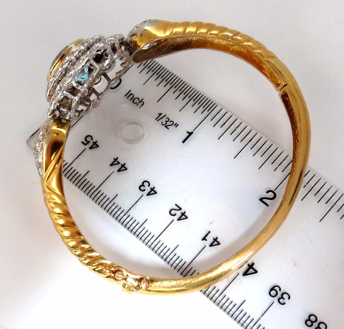 Aquamarine diamonds bangle bracelet 18kt 15.50ct Natural Italian Cluster** - 9