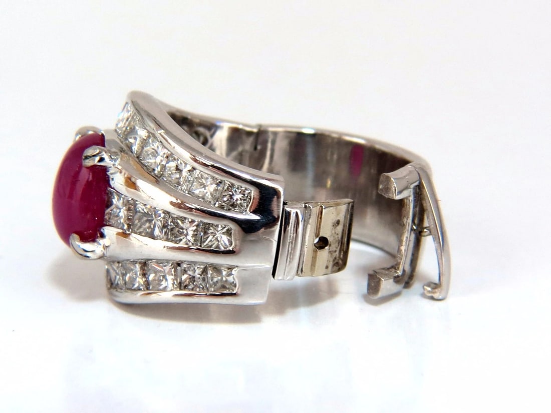 GIA 6.32ct Natural No Heat Star Ruby Diamond Ring Platinum Knuckle Buckle *v - 7