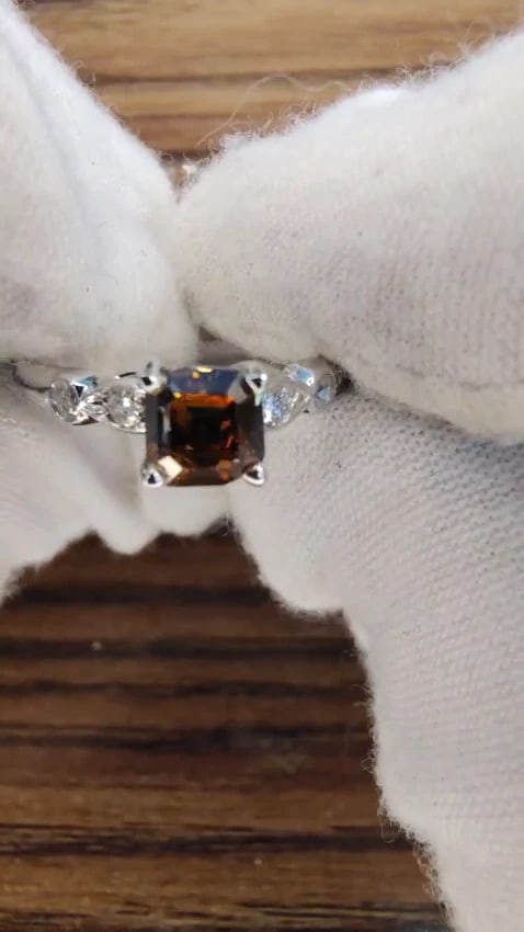 .97CT NATURAL FANCY BROWN COLOR DIAMOND RING 14kt GOLD *v - 2