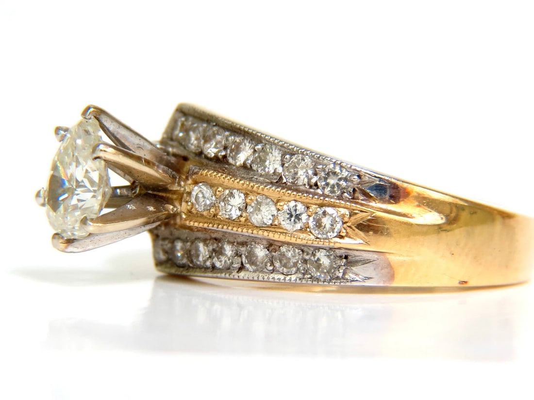 1.00CT BRILLIANT PEAR SHAPE NATURAL DIAMOND RING 14KT CROSSOVER *v - 5