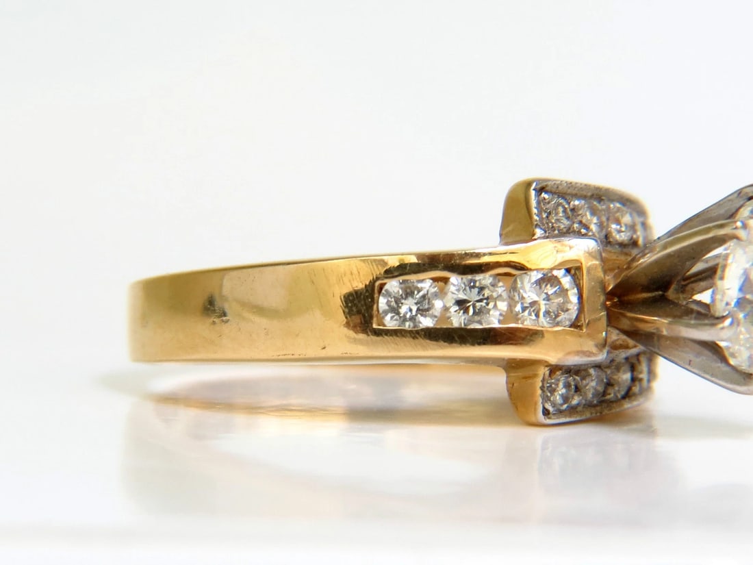 1.00CT BRILLIANT PEAR SHAPE NATURAL DIAMOND RING 14KT CROSSOVER *v - 6