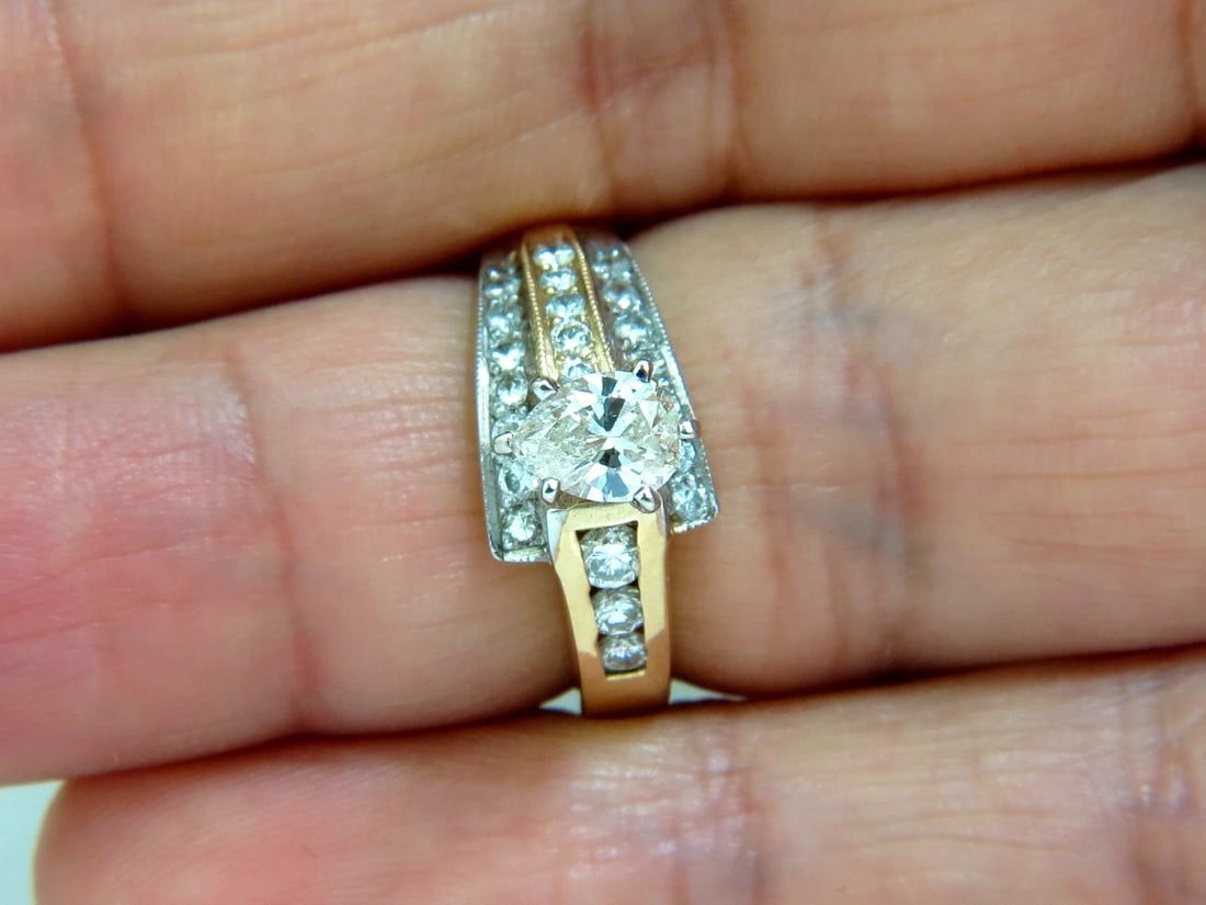 1.00CT BRILLIANT PEAR SHAPE NATURAL DIAMOND RING 14KT CROSSOVER *v - 9