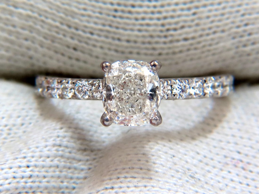 GIA certified 1.02ct. Cushion cut natural diamond ring 18kt H/VS** - 6
