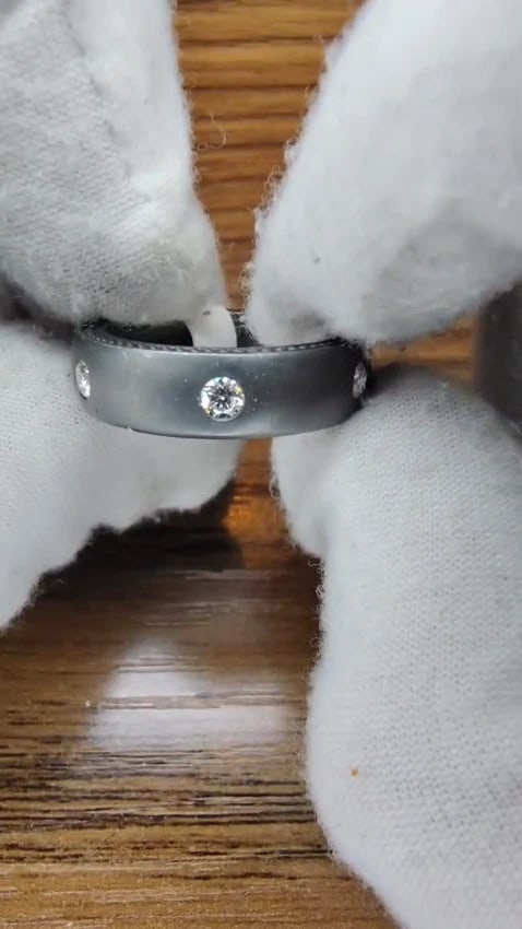 .65CT NATURAL DIAMONDS ETERNITY RING BRUSHED BLACKENED SILVER G/VS *v - 2