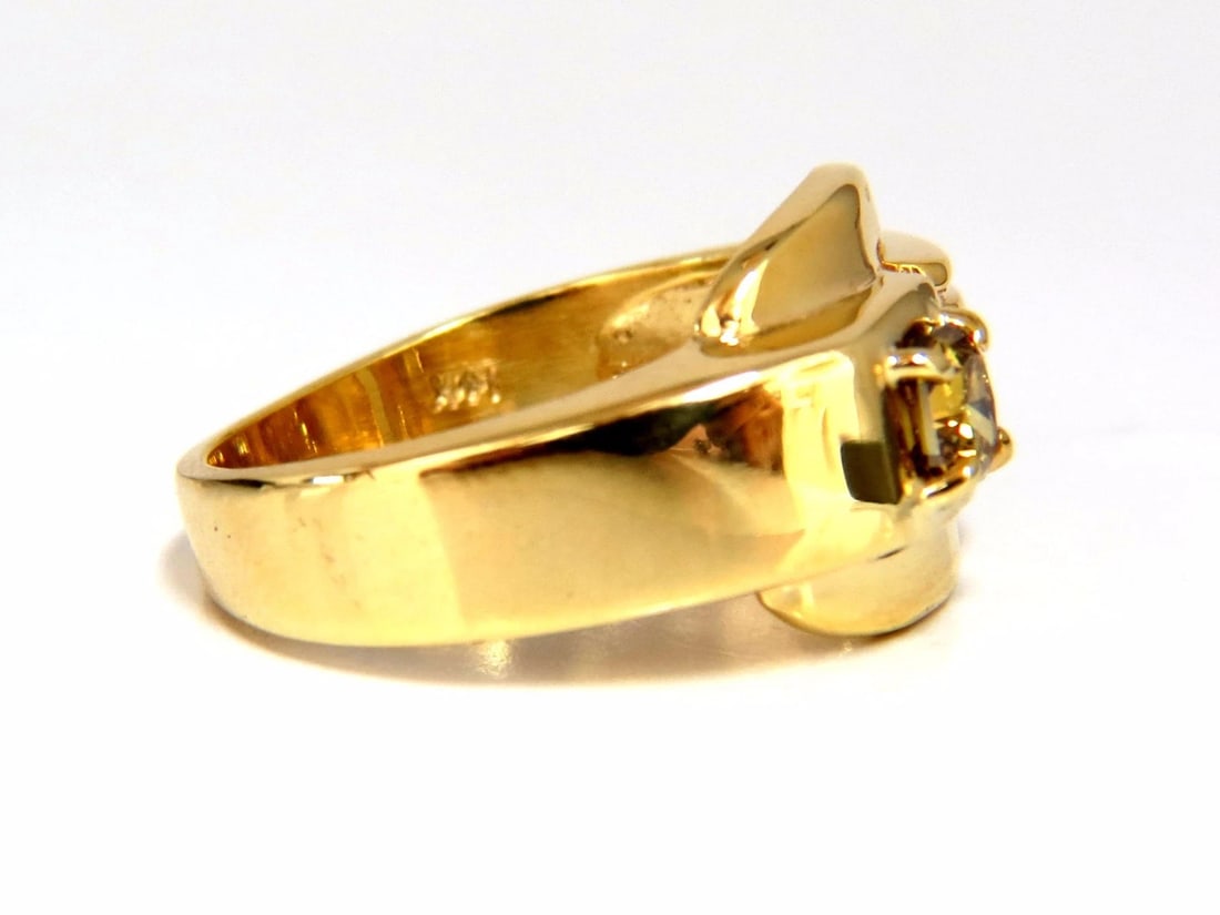 GIA Certified Natural Fancy color Diamond ring 14kt. Buckle Deco *v - 6